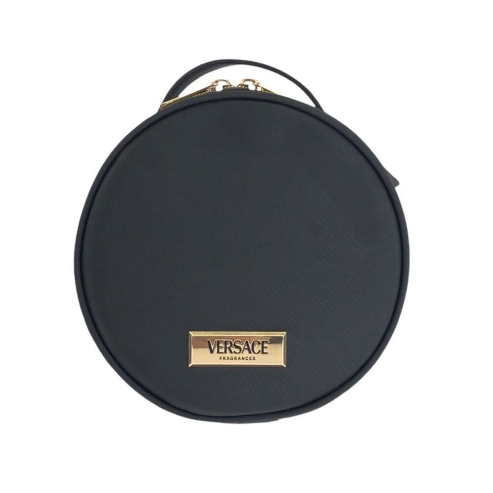 Versace Nylon Makeup Pouch Black Gold